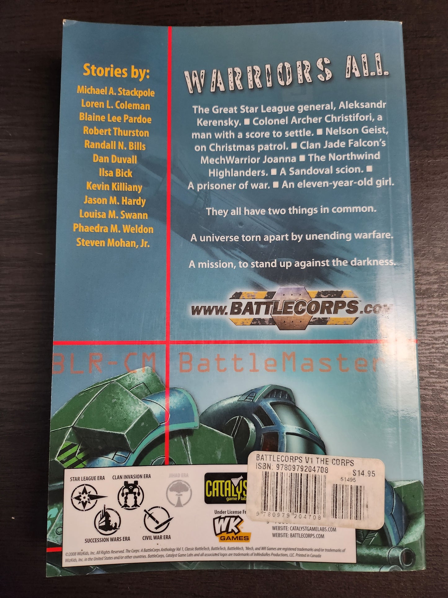 BATTLETECH: ANTHOLOGY VOL. 1: THE CORPS (*See Per Order Flat Rate Shipping)