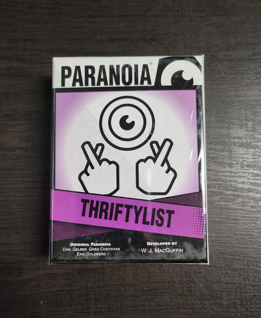 Paranoia RPG: Thriftylist Card Deck (*See Per Order Flat Rate Shipping)
