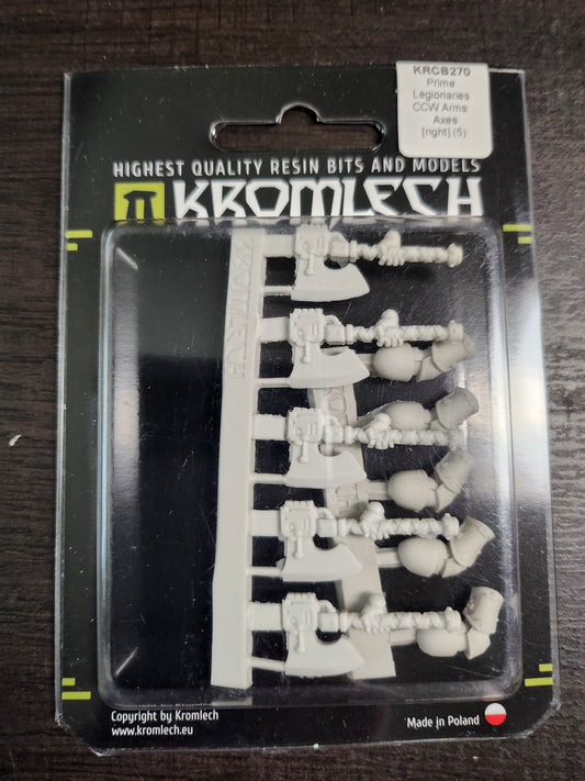 Kromlech Conversion Bitz Prime Legionaries CCW Arms Axes [right] (5)(*See Per Order Flat Rate Shipping)