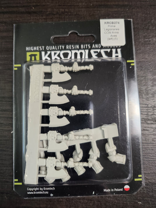 Kromlech Conversion Bitz Prime Legionaries CCW Arms Axes [Left] (5)(*See Per Order Flat Rate Shipping)