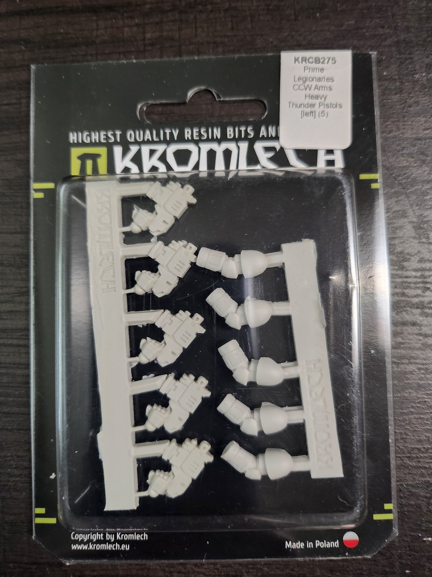 Kromlech Conversion Bitz Prime Legionaries CCW Arms Heavy Thunder Pistols [Left] (5) (*See Per Order Flat Rate Shipping)