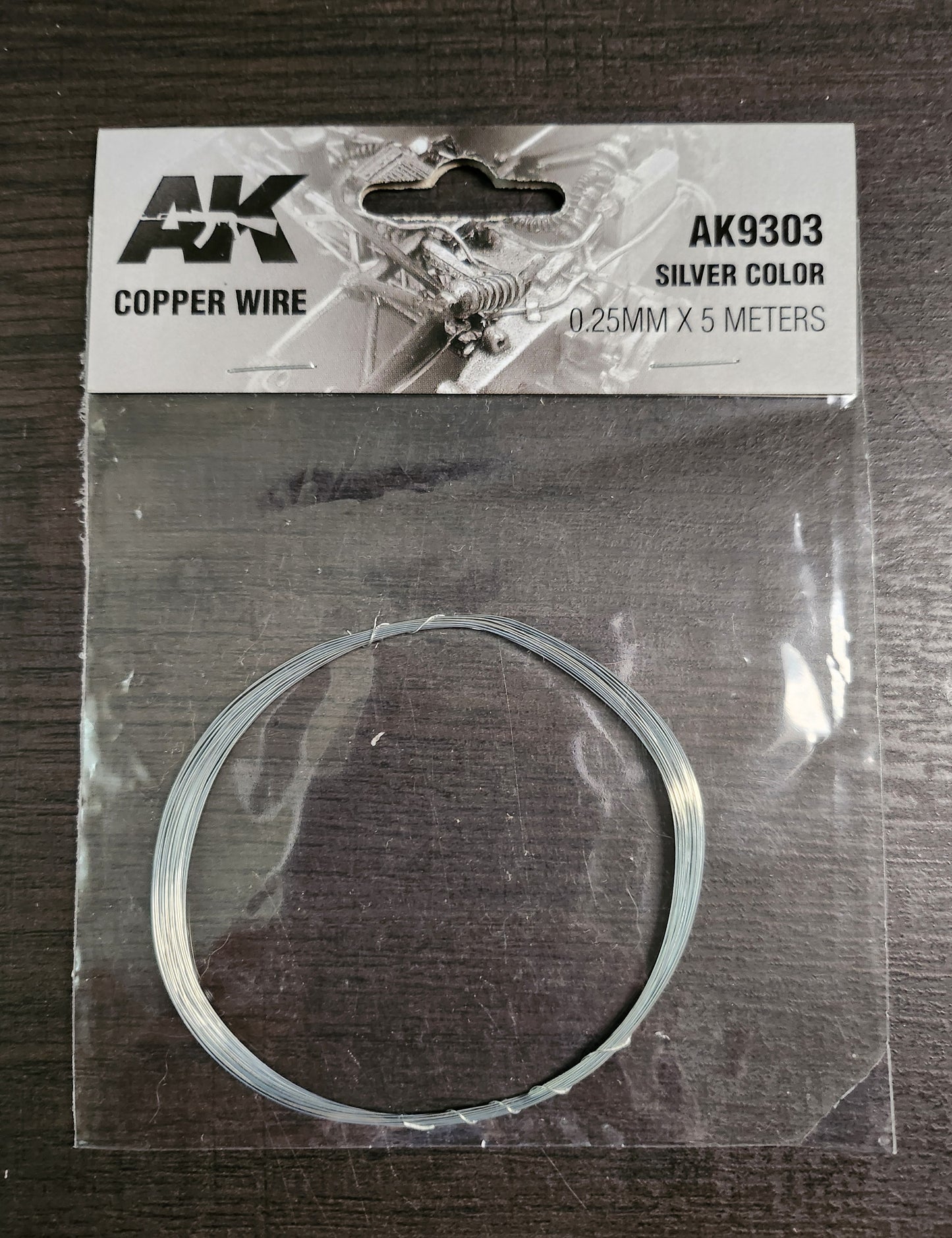 AK Interactive Copper Wire Silver Color .25mm x 5 meters (*See Per Order Flat Rate Shipping)