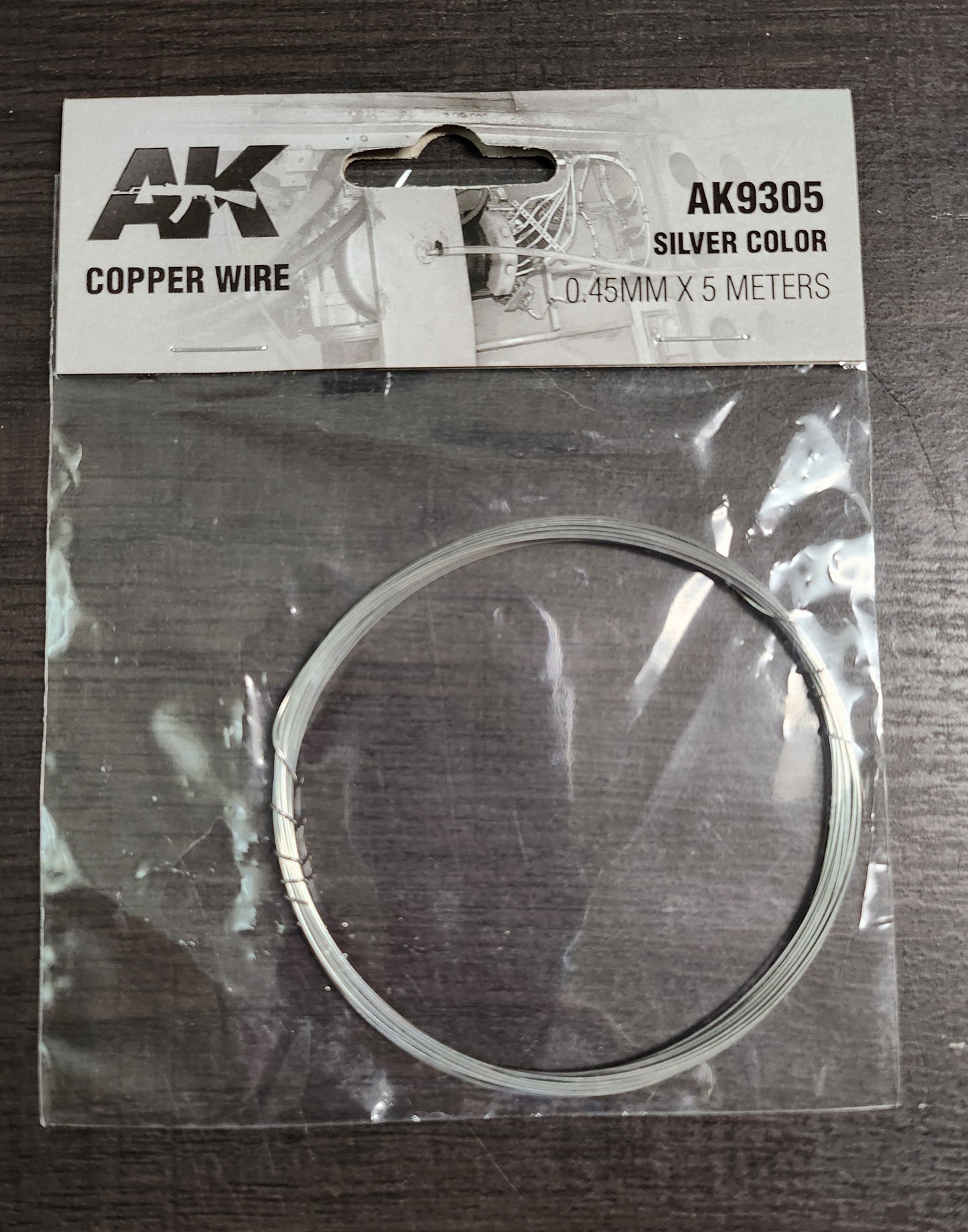 AK Interactive Copper Wire Silver Color 0.45mm x 5 Meter (*See Per Order Flat Rate Shipping)