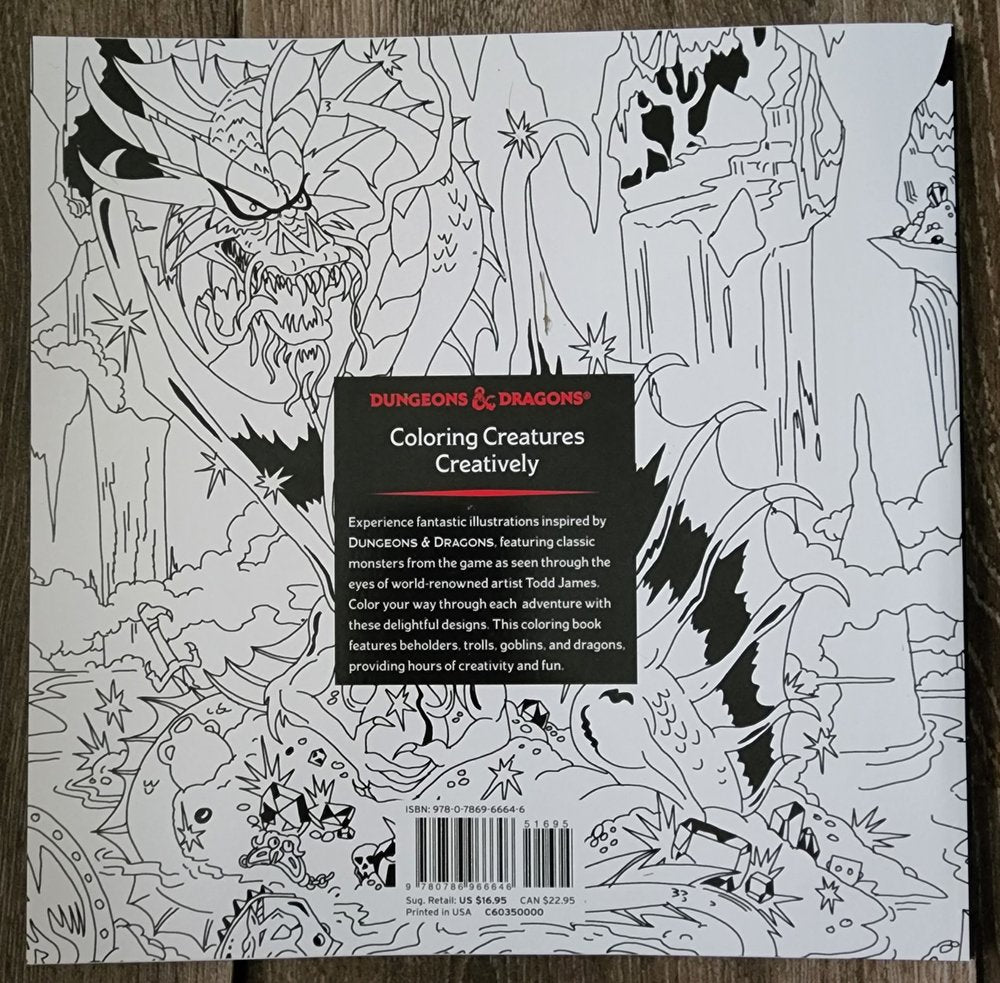 D&D Adventures  Outlined Coloring Book (*See per order Flat rate Shipping)