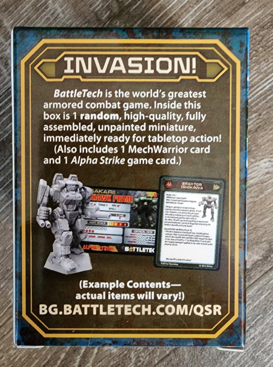 BattleTech Clan Invasion Salvage Blind  Box (1) (*See Per Order Flat Rate Shipping)