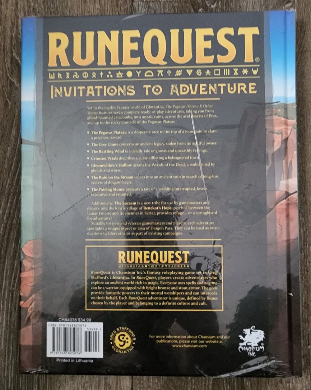 RuneQuest RPG The Pegasus Plateau & Other Stories (HC) (*See Per Order Flat Rate Shipping)