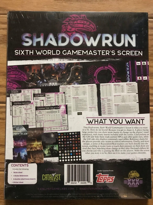 Shadowrun RPG 6th Edition Sixth World Gamemaster Screen (*See Per Order Flat Rate Shipping)