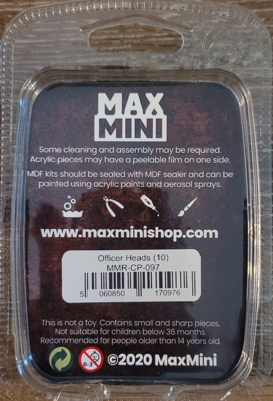 MaxMini Officers Heads (10) (*See Per Order Flat Rate Shipping)