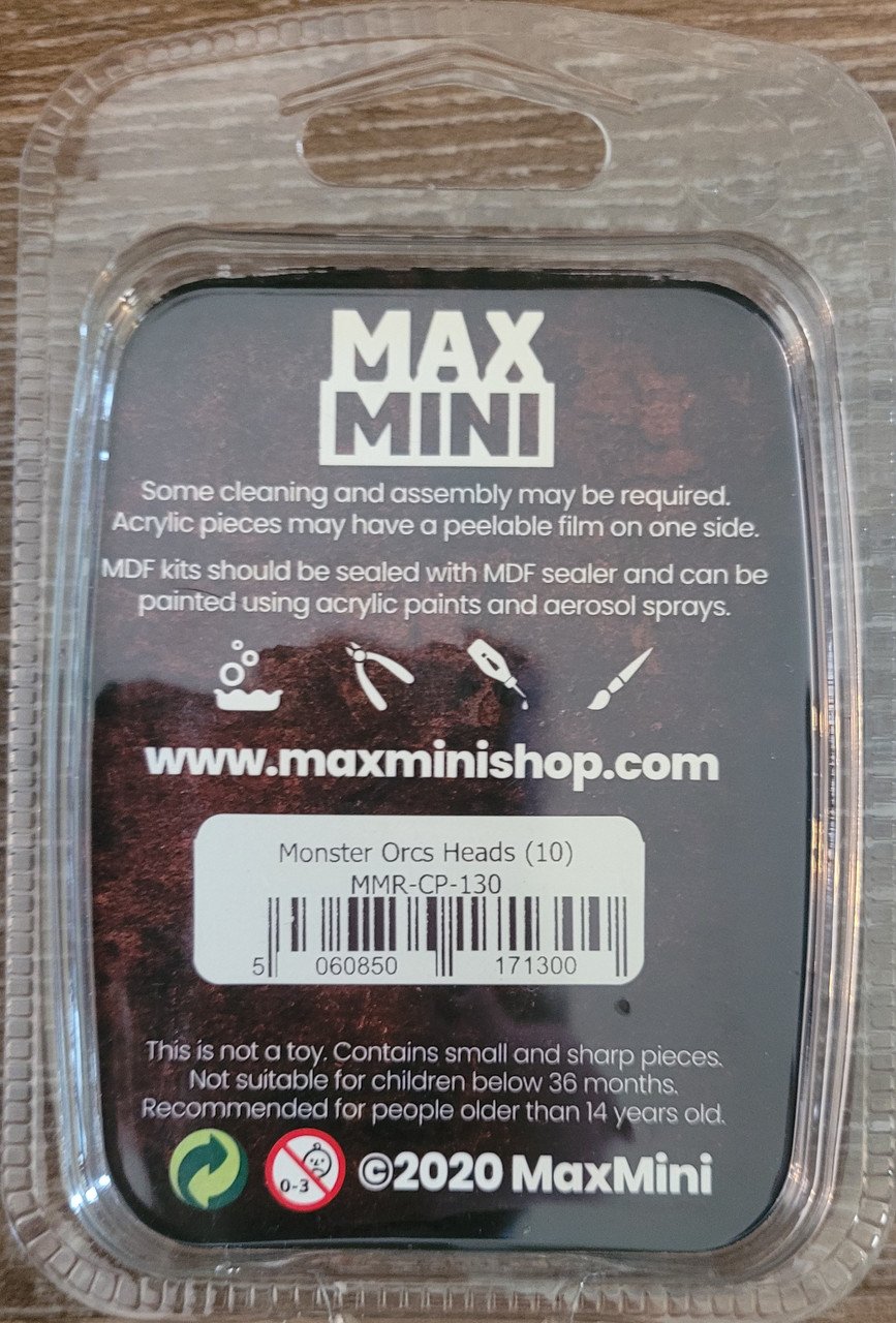 MaxMini Monster Orcs Heads (10) (*See Per Order Flat Rate Shipping)