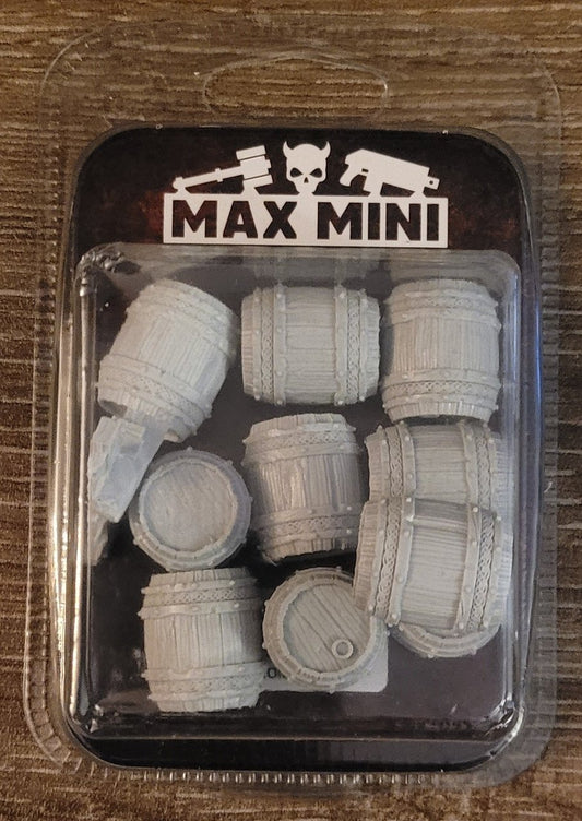 MaxMini Scenery - Wooden Barrels (10) (*See Per Order Flat Rate Shipping)