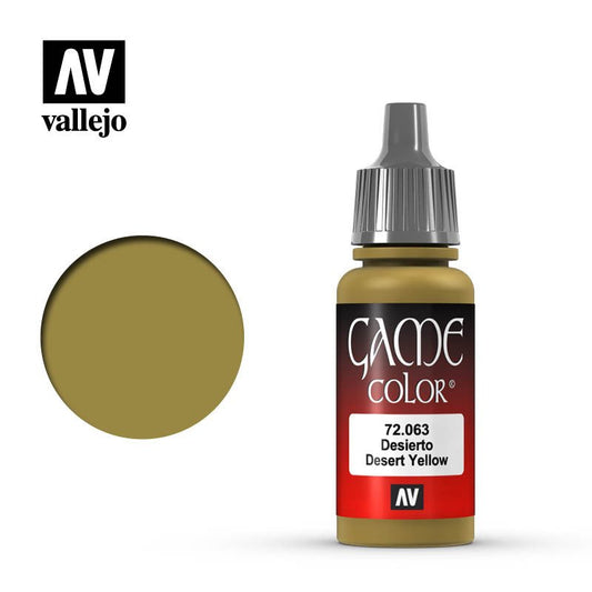 Vallejo Paint Game Color Desert Yellow 72063 17ml (*See Per Order Flat Rate Shipping)