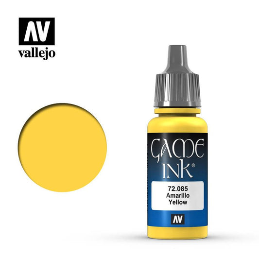 Vallejo Game Ink Yellow 72085  17ml (*See Per Order Flat Rate Shipping)