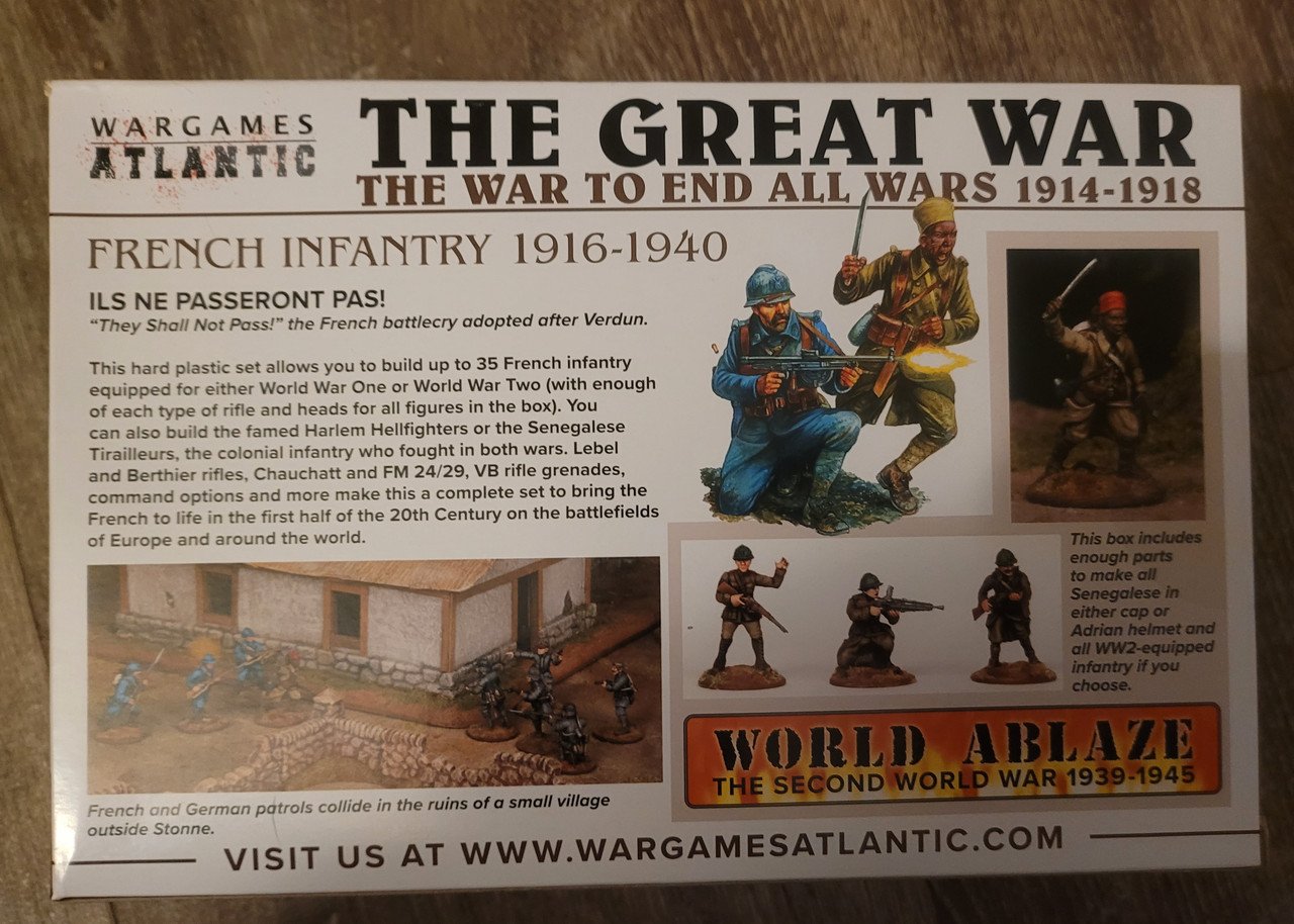 Wargames Atlantic Great War French Infantry (35)(*See Per Order Flat Rate Shipping)