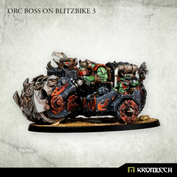 Kromlech Miniatures Orc Boss on Blitzbike #3 (*See Per Order Flat Rate Shipping)