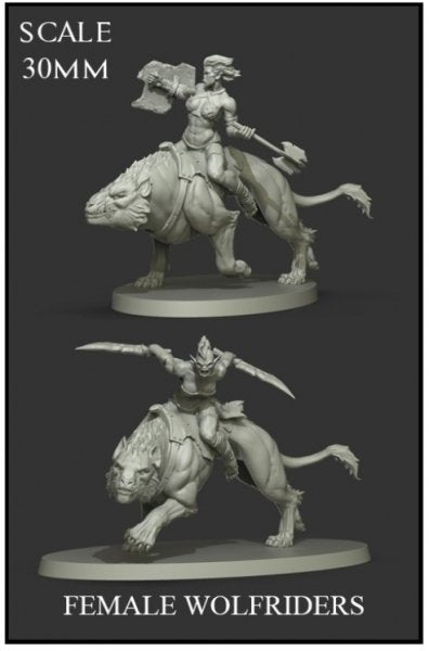 Yedharo Model Kit Female wolf Riders (30mm Scale) (*See Per Order Flat Rate Shipping)