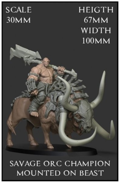 Yedharo Model Kit Savage Orc Champion Mounted on Beast (30mm Scale) (*See Per Order Flat Rate Shipping)