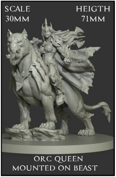 Yedharo Model Kit Orc Queen Mounted on Beast (30mm scale) (*See Per Order Flat Rate Shipping)