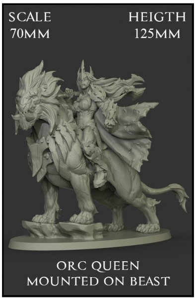 Yedharo Model Kit Orc Queen Mounted on Beast (70mm Scale) (*See Per Order Flat Rate Shipping)