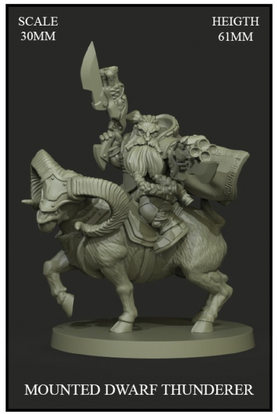 Yedharo Model Kit Mounted Dwarf Thunderer (30mm Scale) (*See Per Order Flat Rate Shipping)