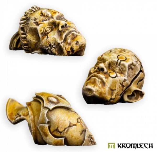 Kromlech Conversion Bitz Sindari Ruined Statues Heads (3) (*See Per Order Flat Rate Shipping)