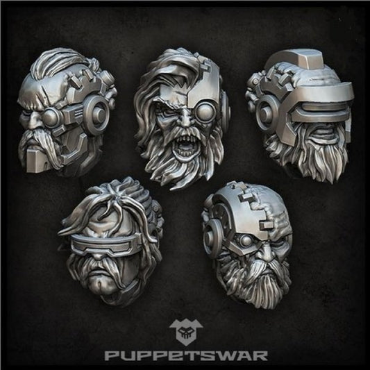 Puppetswar (Accessory) Techno Viking Heads (5) (*See Per Order Flat Rate Shipping)